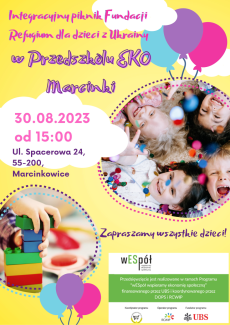 integracyjny piknik fundacji Refugium dla dzieci z Ukrainy